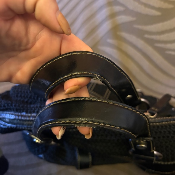 Vintage The Sak black crochet and leather purse - Picture 11 of 13